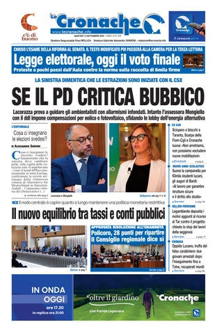 Cronache del 15 settembre 2026