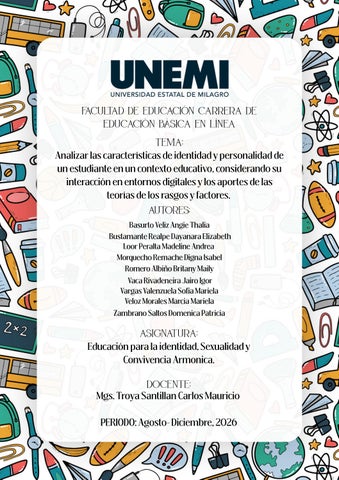 Educación para la identidad, Sexualidad y Convivencia Armonica.