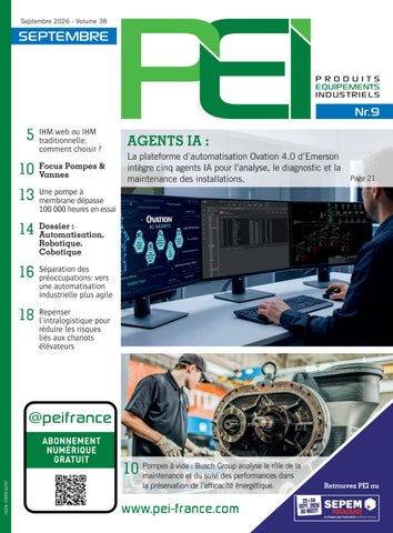 PEI France – Septembre 2026 | Automatisation, robotique, IA, pompes & vannes
