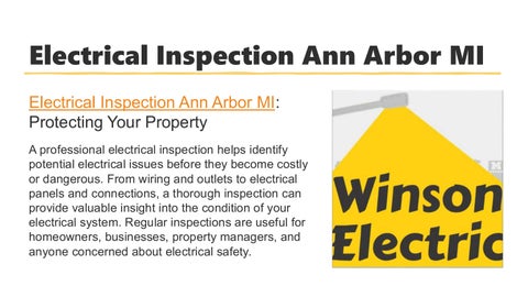 Electrical inspection Ann Arbor MI