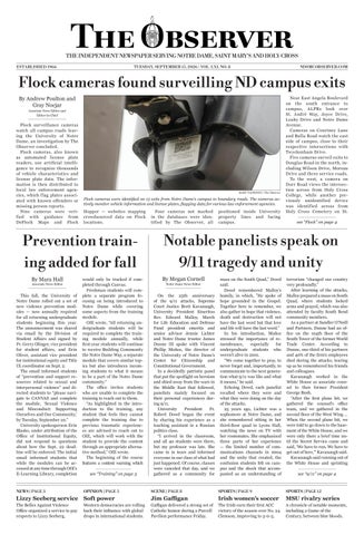 Print Edition for The Observer for Tuesday, September 15, 2026