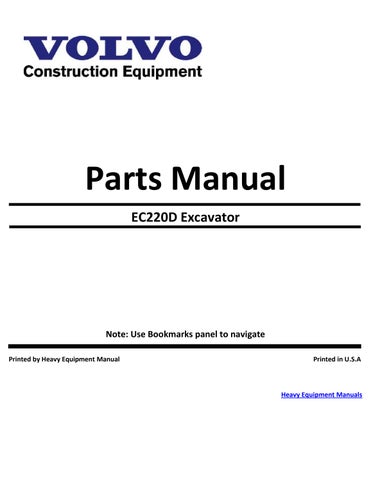 EC220D Excavator Pdf Parts Manual 