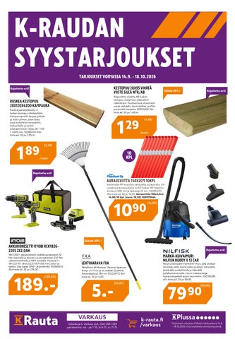 K-Rauta Varkaus – Syystarjoukset 2026