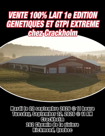 VENTE 100% LAIT 1e EDITION GENETIQUES ET GTPI EXTREME chez Crackholm 9-22-26