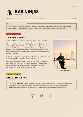 Bar Ninjas - The Weekly Pour, Issue №005