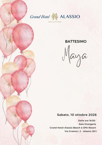 Preventivo Battesimo Maya al Grand Hotel Alassio