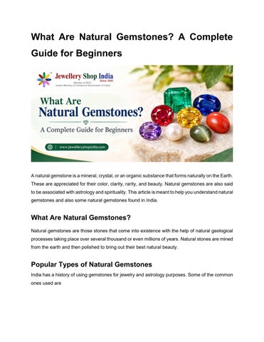 What Are Natural Gemstones- A Complete Guide for Beginners