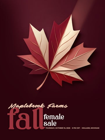 Maplebrook Farms 2026 Fall Female Sale
