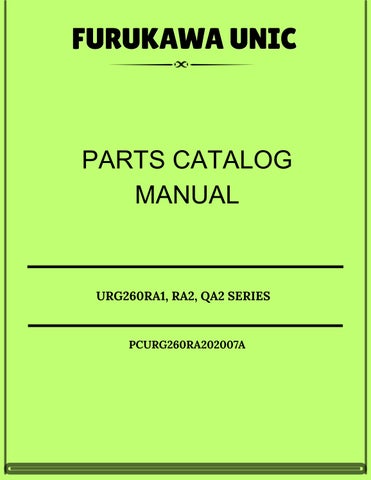 Furukawa Unic URG260S SERIES BOOM ASSY Parts Catalog Manual PCURG260SBOOMASSY201801A