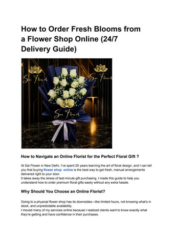 How to Order Fresh Blooms from a Flower Shop Online (24_7 Delivery Guide)