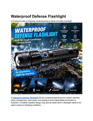 Waterproof Defense Flashlight