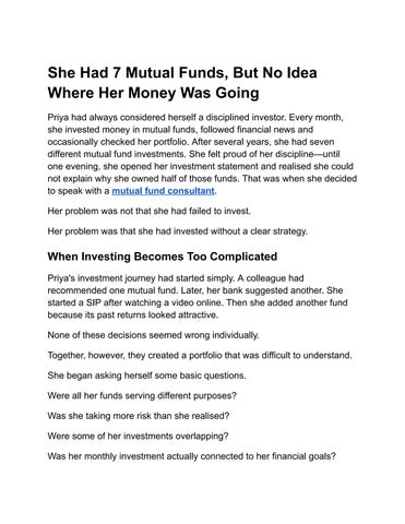 mutual fund consultant.