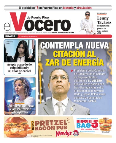 EL VOCERO | Edición miércoles, 16 de septiembre de 2026
