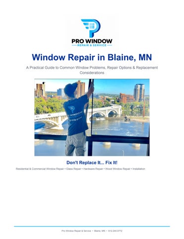 Window Repair in Blaine, MN