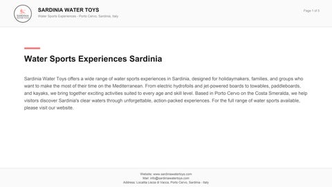 Water Sports Experiences Sardinia | Luxury Sea Fun