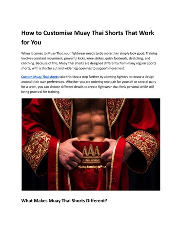 How to Customise Muay Thai Shorts That Work for You
