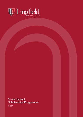 Senior School Scholarships Programme 2026-2027