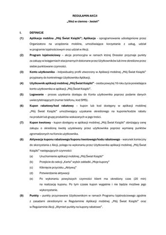 Regulamin Akcji: Weź w ciemno - Jesień
