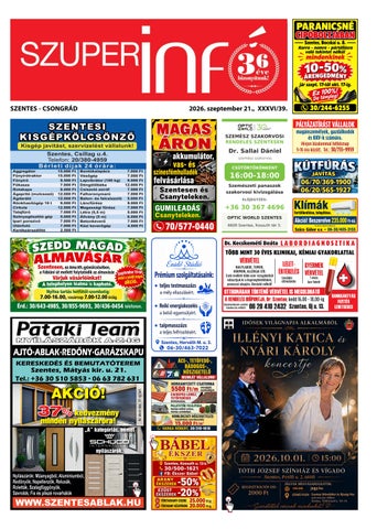Szentes-Csongrádi Szuperinfó - 2026. 09. 21.
