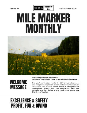 September 2026 Newsletter