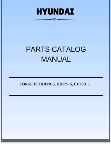 HYUNDAI FORKLIFT HDF20-5, HDF25-5, HDF30-5 PARTS CATALOG MANUAL EN KO
