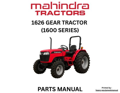 Parts Manual - Mahindra 1626 Gear Tractor (1600 Series) 