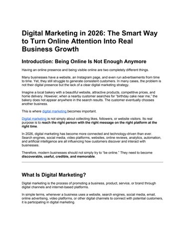 Digital Marketing in 2026: The Smart Way to Turn Online Attention Into Real Business Growth