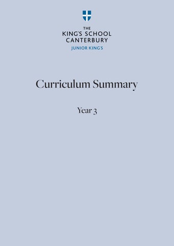 Junior King's Year 3 Curriculum 2026-27