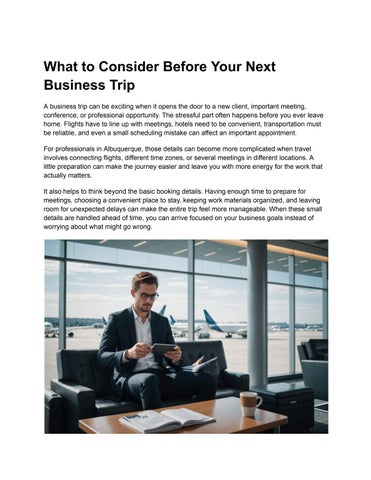 What to Consider Before Your Next Business Trip