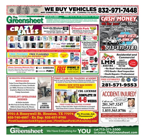 The 9-16-2026 Edition of The Greensheet Houston