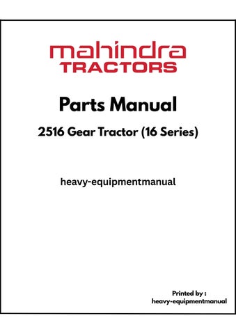 Parts Manual - Mahindra 2516 Gear Tractor (16 Series) 