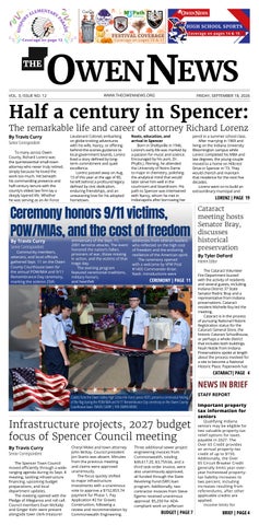 The Owen News--September 18, 2026 (Vol. 8 Issue 12)