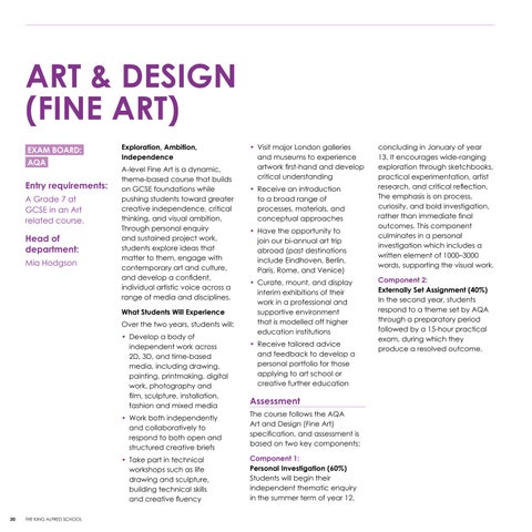 King Alfred | KAS 6thForm prospectus 2027-28 FINAL- 第 20 页
