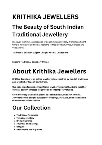 The Beauty of South Indian Temple Jewellery