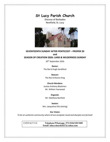 20 September 2026 - Order of Eucharist - Seventeenth Sunday after Pentecost