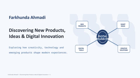 Farkhunda Ahmadi – Discovering New Products, Ideas & Digital Innovation