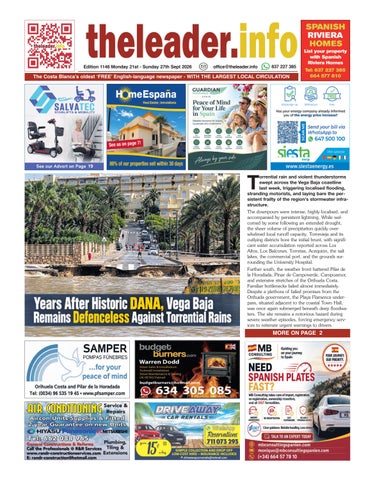 EDITION 1146 OF THE COSTA BLANCA LEADER NEWSPAPER 14 - 20 SEPTEMBER 2026  