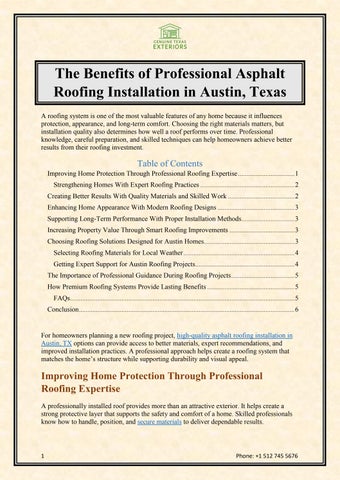 Benefits of Professional Asphalt Roofing