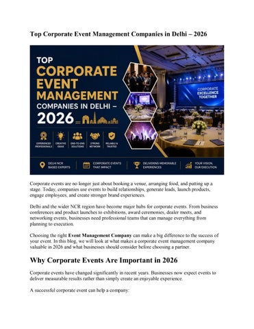 Top Corporate Event Management Companies in Delhi