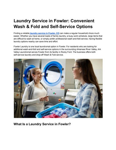 Laundry Service in Fowler, CO: Wash & Fold and Self-Service Options