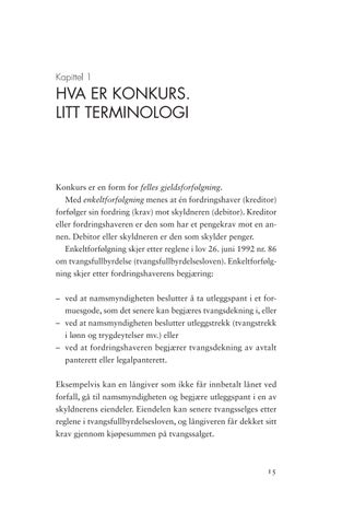 Konkursrett: Kort forklart 2. utgave 第 15 页