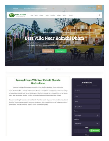 Plan a Spiritual and Scenic Break at a Villa Near Kainchi Dham