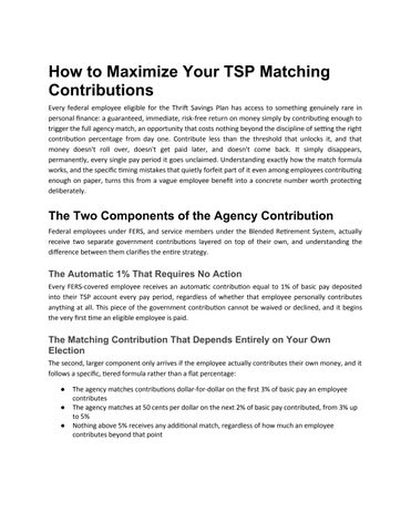 How to Maximize Your TSP Matching Contributions