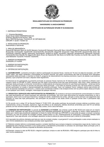 Regulamento aniversário Komprão 2026