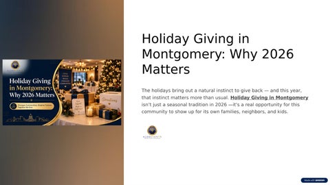 Holiday Giving in Montgomery: A Community Effort for 2026