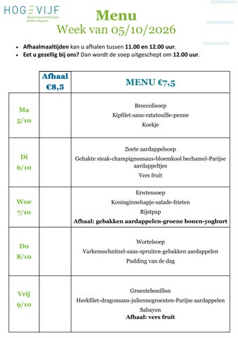 LDC Maandmenu Oktober