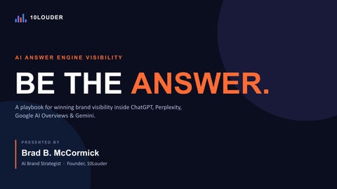 Be the Answer: How to Win Brand Visibility in AI Answer Engines