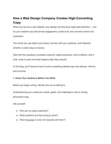 How a Web Design Company Creates High-Converting Copy