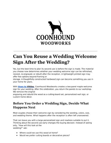 Can You Reuse a Wedding Welcome Sign After the Wedding?