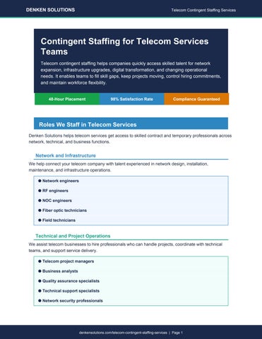 Telecom Staffing Services for Flexible Project Teams